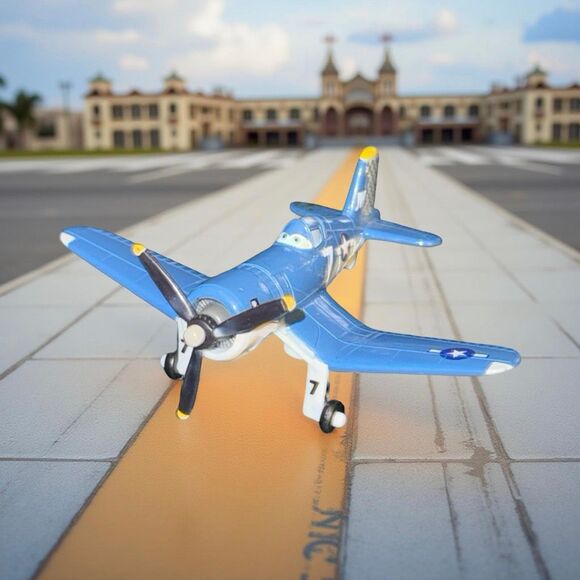 Disney Pixar Planes #7 Skipper Riley Die Cast Airplane Toy Aircraft A40 - Picture 1 of 9